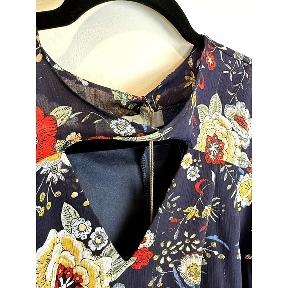 NWT Eva Franco (Anthropologie) Navy Floral Dress Size 6 - Picture 3 of 8